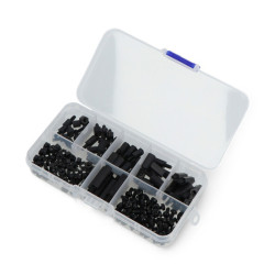 Zestaw śrubek, nakrętek i dystansów z tworzywa - 180szt.