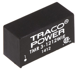 Przetwornica DC-DC, 3W, Uwe 4,5 → 18 V DC, Uwy 12V dc, Iwy 250mA, TRACOPOWER