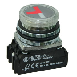 Wskaźnik wyboru zasilania NEF30WWZ 24V-230V czerwono-zielony, W0-NEF30WWZ CZ