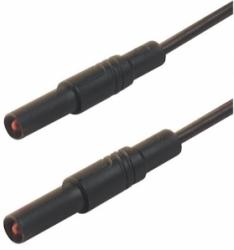 MLS GG 200/1 SW czarny, Przewód PVC 1,0mm2, 2,0m, 2 x wtyk prosty 4mm, stała tuleja osłonowa, bezp. 1kV=/~, kat.III, 16A, 934 07