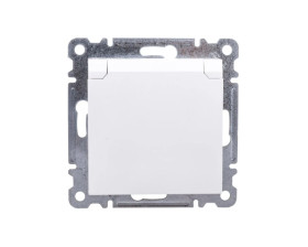 Lumina Gniazdo pojedyncze z/u 16A z klapką IP20 białe WL1120