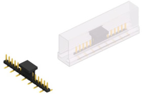 Pin header, 15 pole, pitch 2 mm, angled, black, SLY7SMD03615GBSM