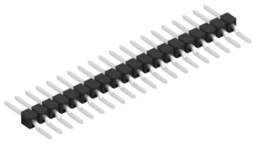 Pin header, 20 pole, pitch 2.54 mm, straight, black, 10050361