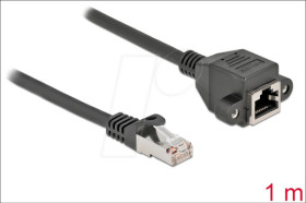 87001 Cat.6a extension cable, S/FTP, black, 1 m