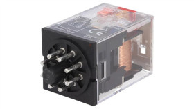 Mks2pi-24Ac Przekaźnik: Elektromagnetyczny Dpdt Ucewki: 24Vac 10A/250Vac