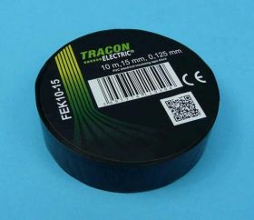 TAŚMA BLACK TRACON PVC 0,125x15mm x 10mb