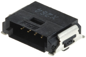 Listwa stykowa PCB 4-pinowe MiniBridge raster: 1.27 mm Kąt prosty 1-rzędowe ERNI Powierzchnia300 V W osłonie