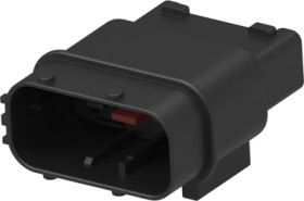 Plug, unequipped, 12 pole, straight, 2 rows, black, 284844-3