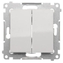 Łącznik krzyżowy podwójny bez piktogramu SIMON 54 biały 10AX Kontakt Simon DW7/2.01/X/11