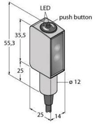 Czujnik dyfuzyjny Turck QMH26VPAF200-5M 3028806 1 szt.
