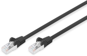 Patch cable, RJ45 plug, straight to RJ45 plug, straight, Cat 6, S/FTP, LSZH, 1 m, black, DB-160144-030-S