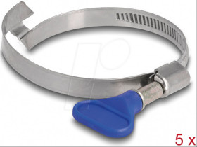 19517 Hose clamps with butterfly, 50 - 65 mm, 5 pieces, 400 stainless