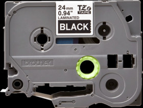 Labelling tape cartridge, 24 mm, tape black, font white, 8 m, TZE-355