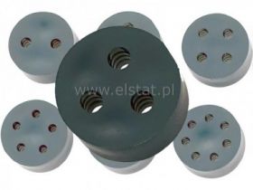 Przepust kabla czarna guma; 3 żyły; PG16; 3x3,45mm
