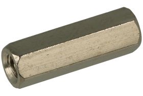 Dystans; DMM3WW15; M3; wewnętrzny/wewnętrzny; 15mm; 7mm; 5mm; tulejka dystansowa gwintowana; sześciokątna; mosiądz niklowany; KL