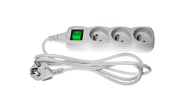 Przedłużacz 3-Gniazdowy, 5M Szary, Z Wyłącznikiem, 3X1,0Mm Owy / 24200