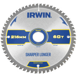 IRWIN&#xAE; 1897397 Construction Mitre Circular Saw Blade 216 x 30mm x 60T ATB/Neg