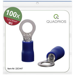 Quadrios 22C447 Ring Terminal 2.5mm&#xB2; 5.3mm Hole Part Insulated Blue Set