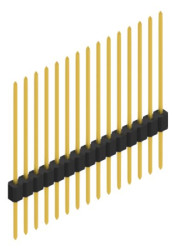 Pin header, 15 pole, pitch 1.27 mm, straight, black, 10059581