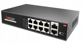 Switch PoE Eiflex EI-H1108PLL 8xPoE 10xFE 2xUplink niezarządzalny, 10/100Mb/s, 120W