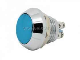 Przycisk wandal. chwil. wypukły 12mm niebieski 2A