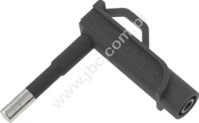 606-MG6-IEC-SW Adapter - przejściówka, bezpieczne (z tuleją) gniazdo 4mm/styk magnetyczny 6mm, czarny, ELECTRO-PJP, 606MG6IECSW