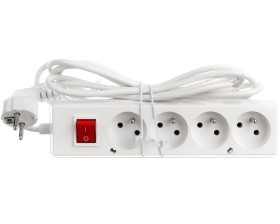 Przedłużacz z wyłącznikiem 4-gniazda z/u 10A 3m /OMY 3x1/ biały PS-470WS T-105950