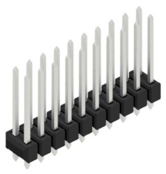 Pin header, 20 pole, pitch 2.54 mm, straight, black, 10054820