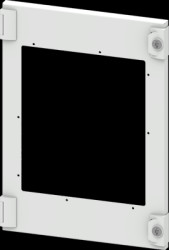 Compartment door, rectangular, sheet steel, (W x H x D) 400 x 550 x 25 mm, light gray, for built-in installation devices, 8PQ205