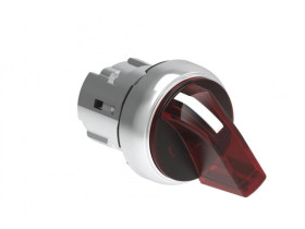 Przełącznik 2 pozycyjny 0-1 metalowy podświetlany fi22mm pokrętło krótkie Czerwony LPSSL1204