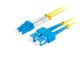 PATCHCORD ŚWIATŁOWODOWY SM SC/UPC-LC/UPC DUPLEX 3.0MM LSZH G657A1 0.5M ŻÓŁTY LANBERG FO-SULU-SD11-0005-YE