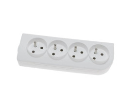Rozgałęźnik do przedłużacza 4-gniazda z/u biały GN-40