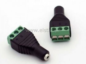 Jack 2,5 gniazdo stereo z kostką montażową; 3P