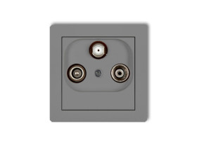 DECO Gniazdo antenowe RTV-SAT końcowe multimedialne (Internet) szary mat 27DGM KARLIK