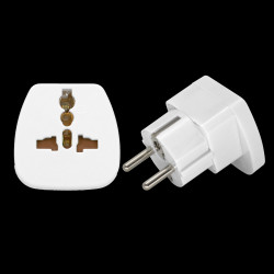 adapter podróżny - World to EU 230VAC/10A biały OR-AE-13177