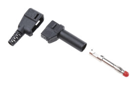 Adapter z wtykiem bananowym Męski Połączenie lutowane typ Wtyk bananowy Czarny 32A Staubli rozmiar 4 mm