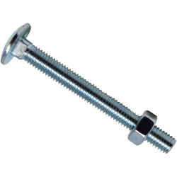 METALMATE MEMCSX08100 Cup Square Hex Bolt &amp; Nut ZP M8 x 100mm Box 10