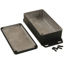 Hammond 1590WBFBK Watertight Diecast Enclosure Flanged Base 111.5x59.5x31 Black