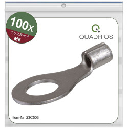 Quadrios 23C503 Ring Terminal 2.5mm² 6.5mm Ø Not Insulated 100 pcs