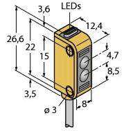 Fotokomórka odbiciowa Turck Q12RB6LP W/30 3072133 1 szt.