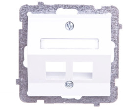 AS Obudowa gniazda komputerowego podwójnego skośna biała GPK-2GS/p/00