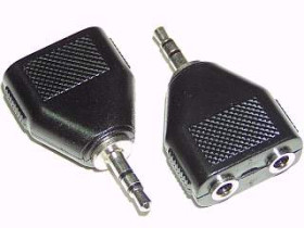 Rozgałęźnik JACK 3.5mm wtyk - 2x gniazdo HQ