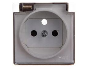 Simon 82 Pokrywa bryzgoszczelna gniazda z/u IP44 z klapką dymną biała 82068KD-30