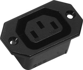 złącze żeńskie do wbudowania pionowego C13 2 + PE 10 A czarny K & B 43R031111 1 szt.