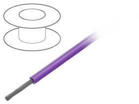 3053-VI005 Przewód na rolce linka Cu 20AWG PVC fioletowy 300V