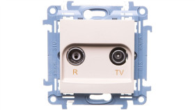 Simon 10 Gniazdo Antenowe R-Tv Zakończeniowe Kremowe Ip20 Caz.01/41