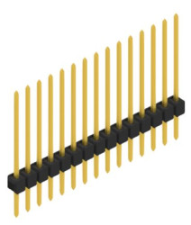 Pin header, 15 pole, pitch 2.54 mm, straight, black, 10046831