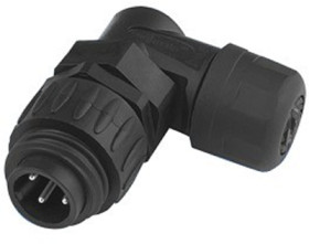 Plug, 6 pole, crimp connection, screw locking, angled, C016 10K006 000 12