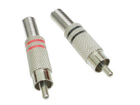 Wtyk RCA CHINCH komplet czarne czerwone (2szt)