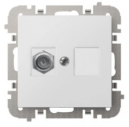 SANTRA gniazdo 1xTV typ FF bez ramki podtynkowe biały 4186-10